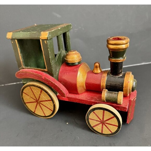 Wooden Train True Vintage Childs Christmas Toy 7” Wheels Work Kids Choo Decor - Picture 11 of 11